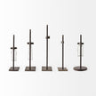 Mercana Jarvis Dark Brown Metal and Glass Chemistry Inspired Bottles-Setof 5