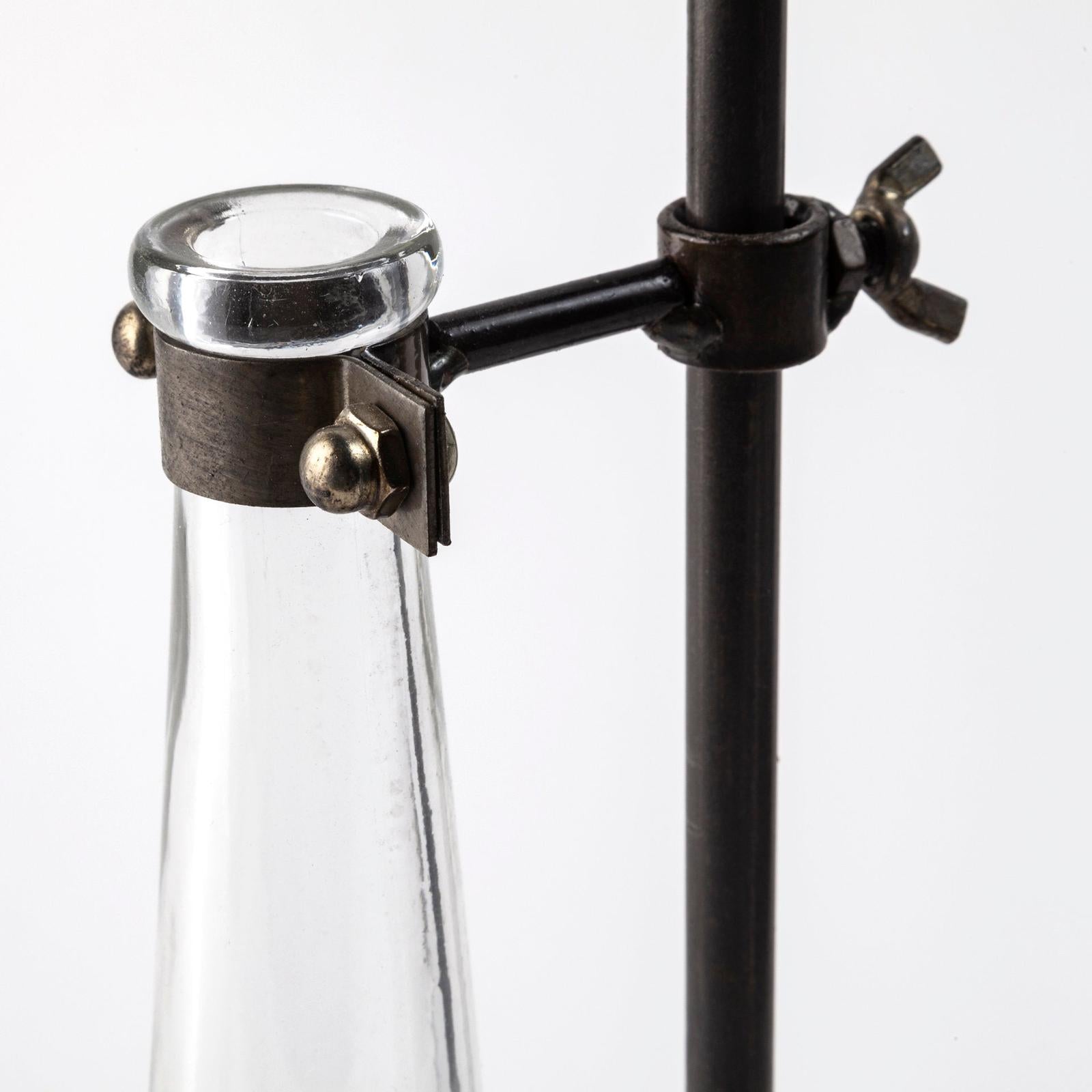Mercana Jarvis Dark Brown Metal and Glass Chemistry Inspired Bottles-Setof 5