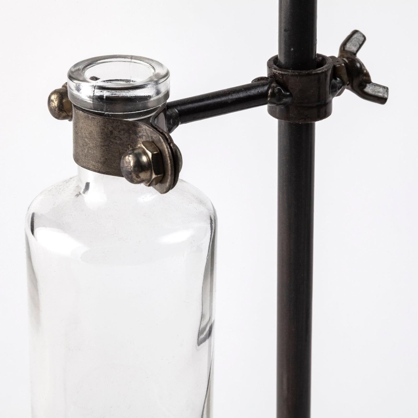 Mercana Jarvis Dark Brown Metal and Glass Chemistry Inspired Bottles-Setof 5