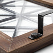 Mercana Ellingson Black Rectangular Metal Glass Wood Bottom Tray Clearance