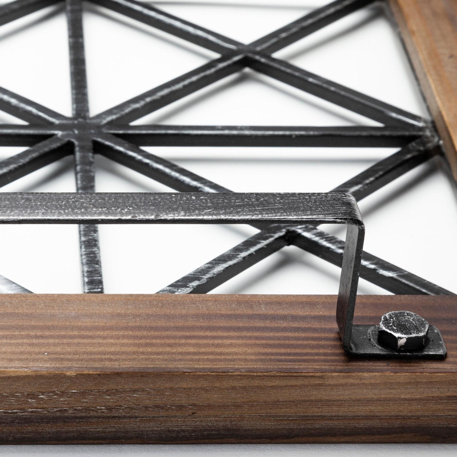 Mercana Ellingson Black Rectangular Metal Glass Wood Bottom Tray Clearance
