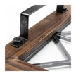 Mercana Ellingson Black Rectangular Metal Glass Wood Bottom Tray Clearance