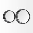 Mercana Piers Black Metal Mirrored Round Trays- Set of 2 Clearance