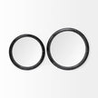 Mercana Piers Black Metal Mirrored Round Trays- Set of 2 Clearance