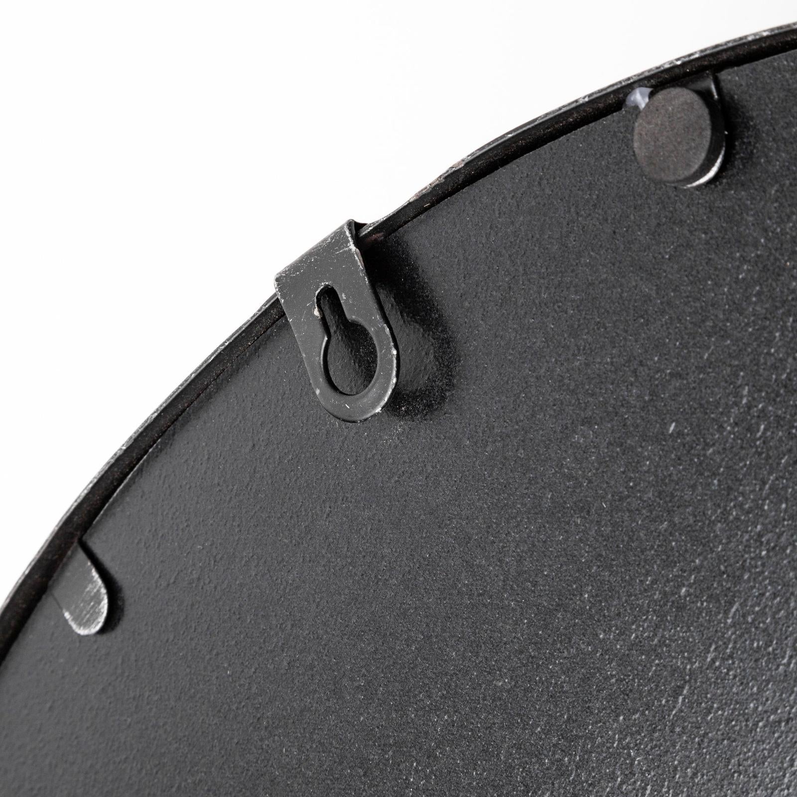 Mercana Piers Black Metal Mirrored Round Trays- Set of 2 Clearance