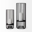 Mercana Velo Large Black Metal Cylindrical Table Candle Holder Clearance