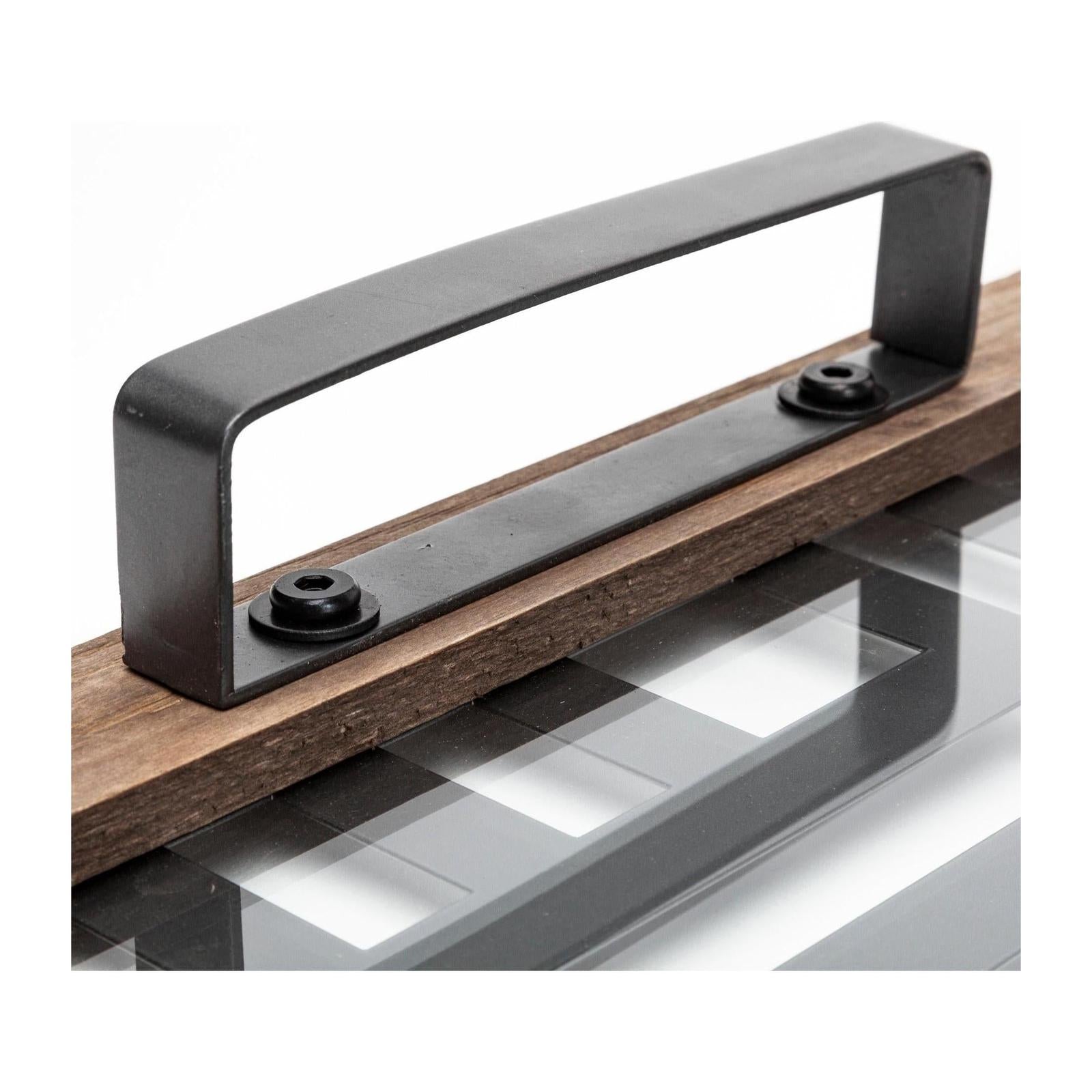 Mercana Fantuz Gray Meta Wood and Glass Serving Tray