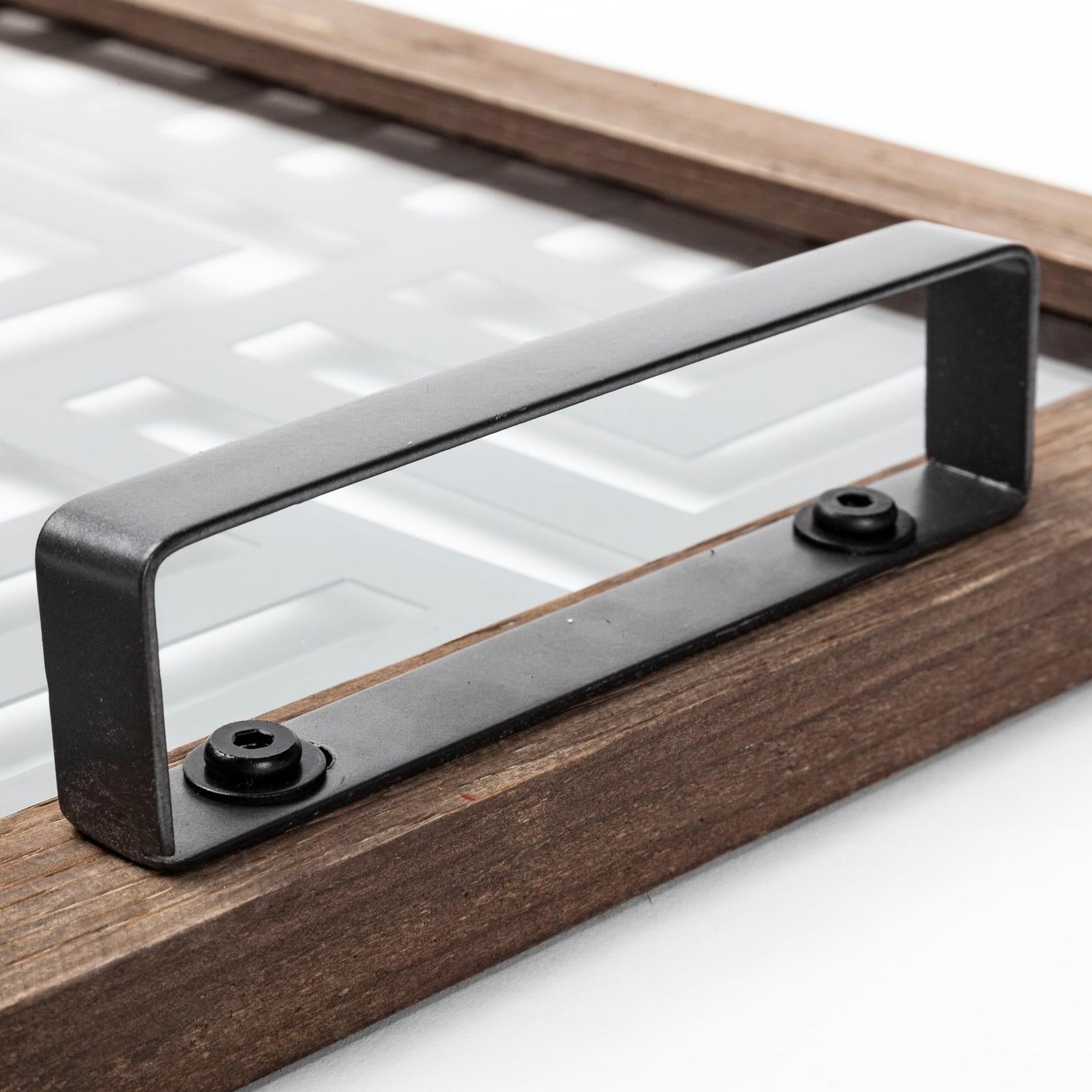 Mercana Fantuz Gray Meta Wood and Glass Serving Tray