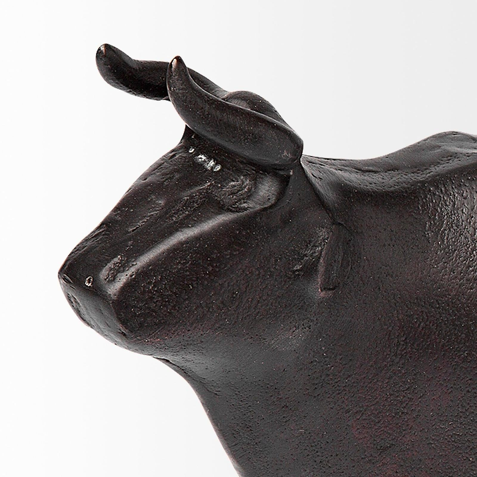 Mercana Taurus Black Cast Aluminum Bull Decorative Object