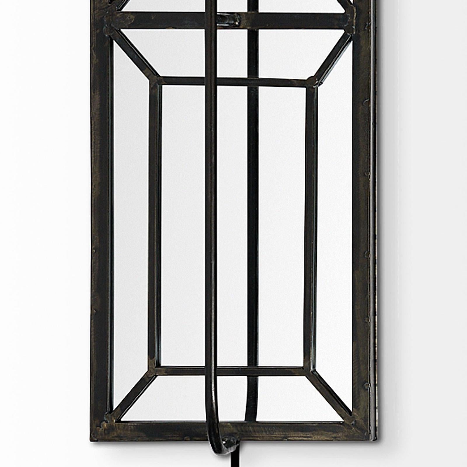 Mercana Noah Black Metal w/White Fabric Shade Rectangular Wall Sconce Clearance