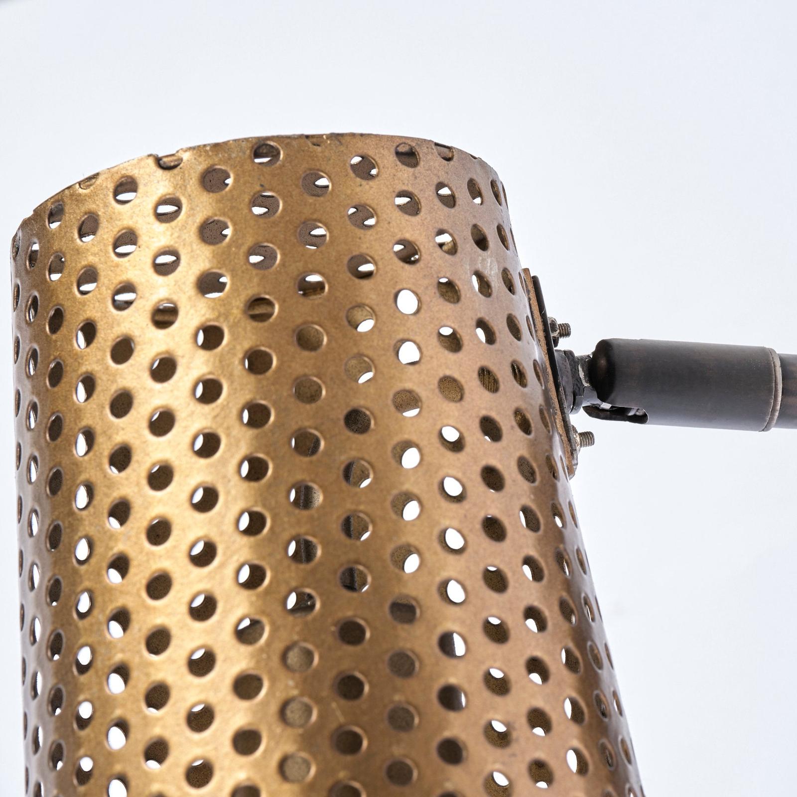 Mercana Wesley Gold Toned Perforated Metal Cone Wall Sconce Clearance