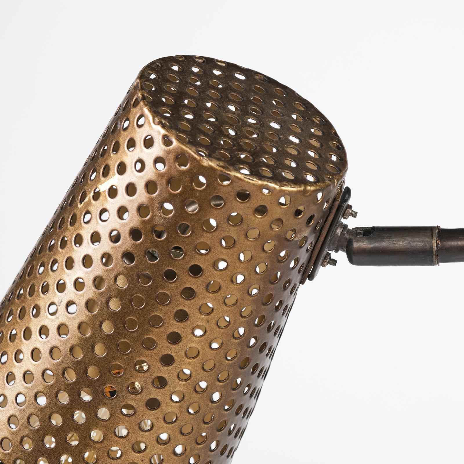 Mercana Wesley Gold Toned Perforated Metal Cone Wall Sconce Clearance