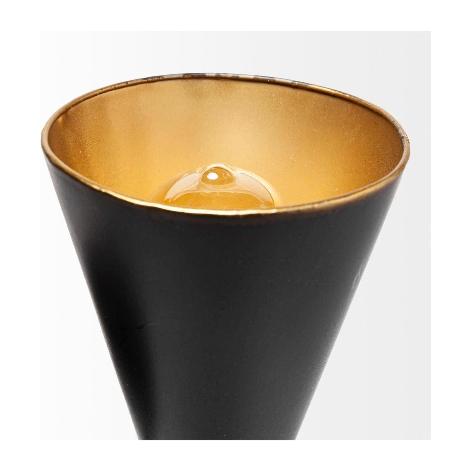 Mercana Eris Black Metal w/Gold Accent Double-Cone Wall Sconce Clearance