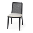 Mercana Clara Fabric Seat and Cane Back Armless Dining Chair