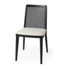Mercana Clara Fabric Seat and Cane Back Armless Dining Chair