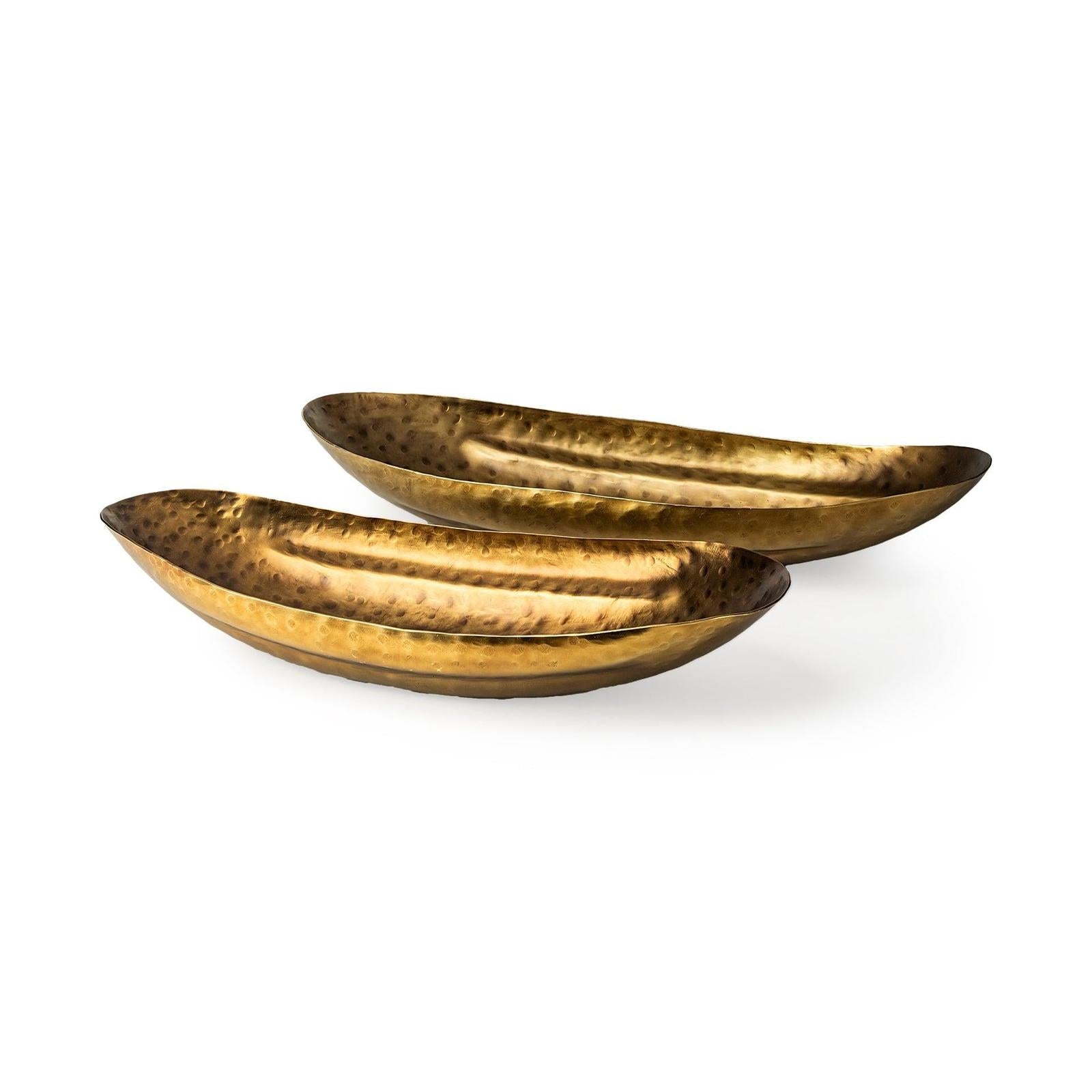 Mercana Karmen Gold Hammered Oversized Bowls- Set of 2 Clearance