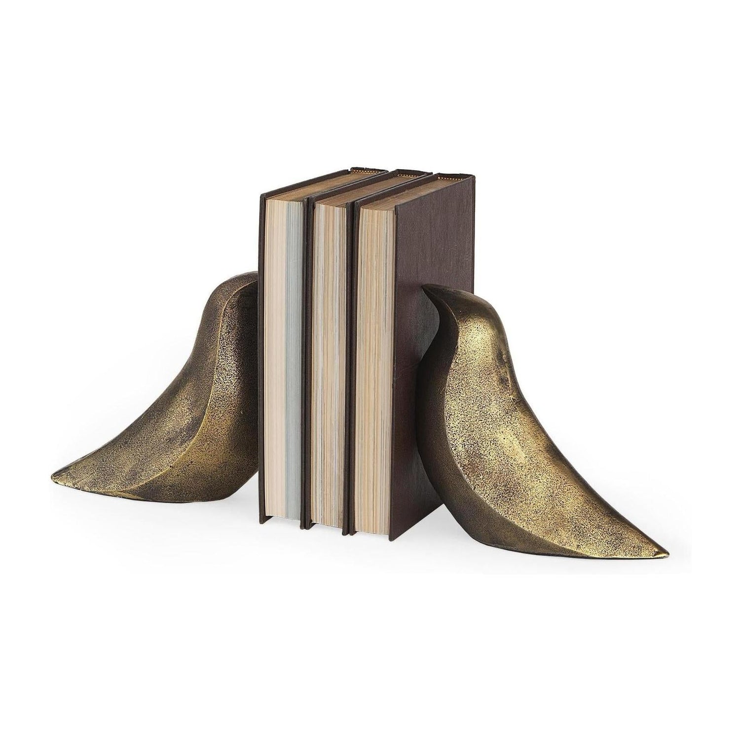 Mercana Dover Gold Aluminum Dove Bookends- Set of 2