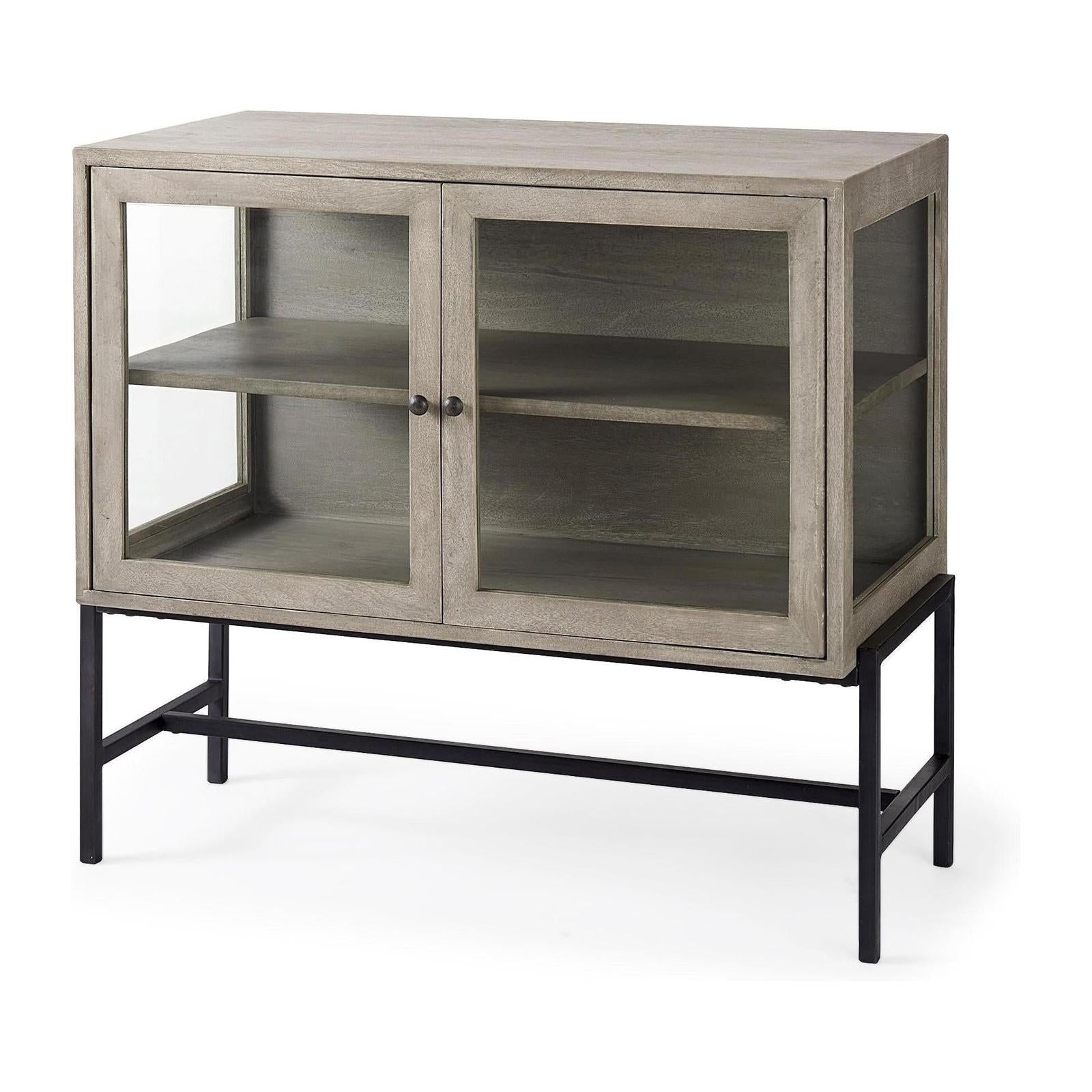 Mercana Arelius Glass Doors Accent Cabinet