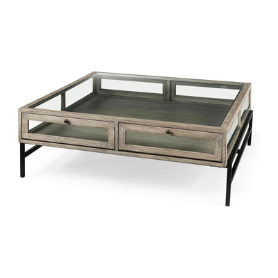 Mercana Arelius 42" Glass-Top Display Coffee Table
