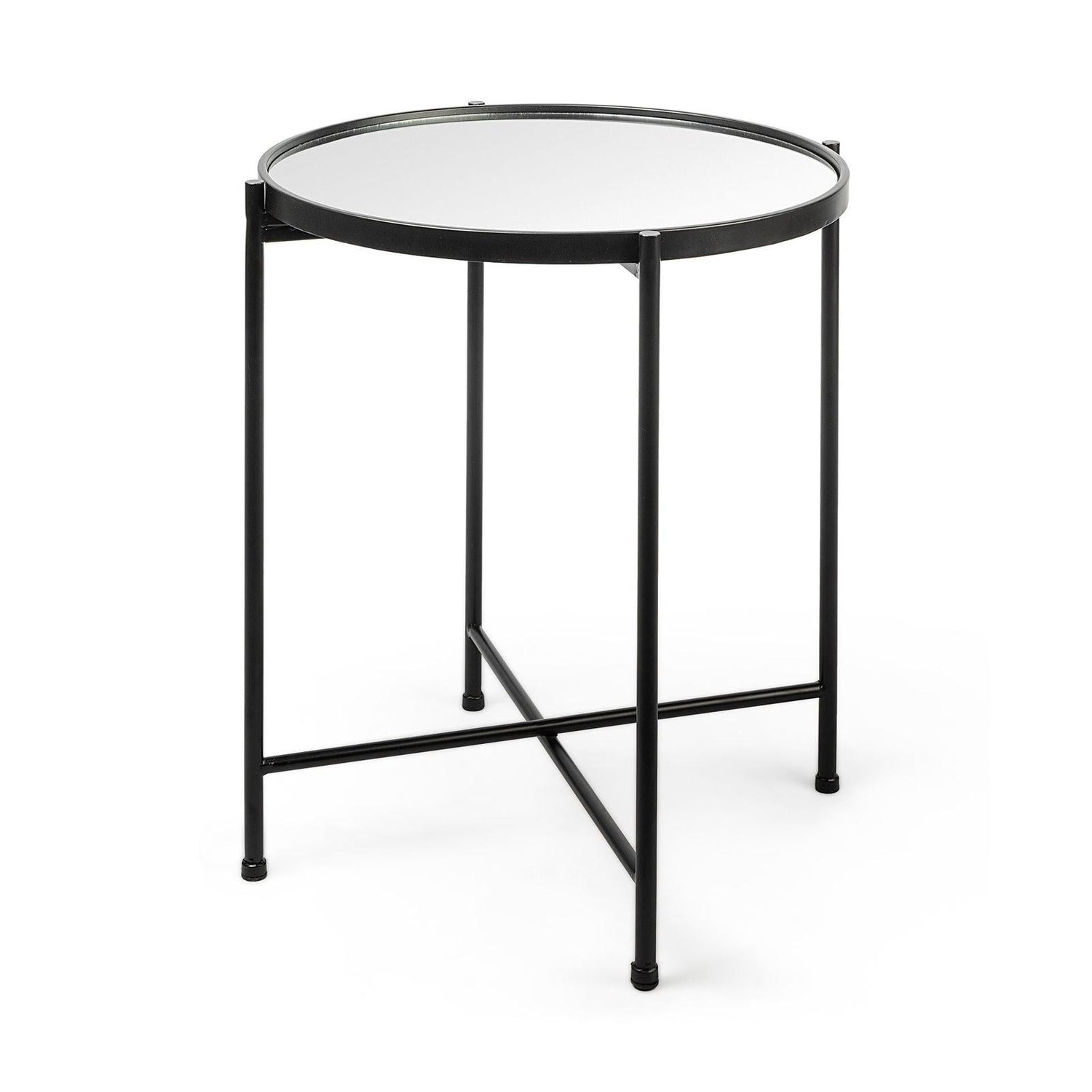 Mercana Samantha Black Mirror Top Accent Table
