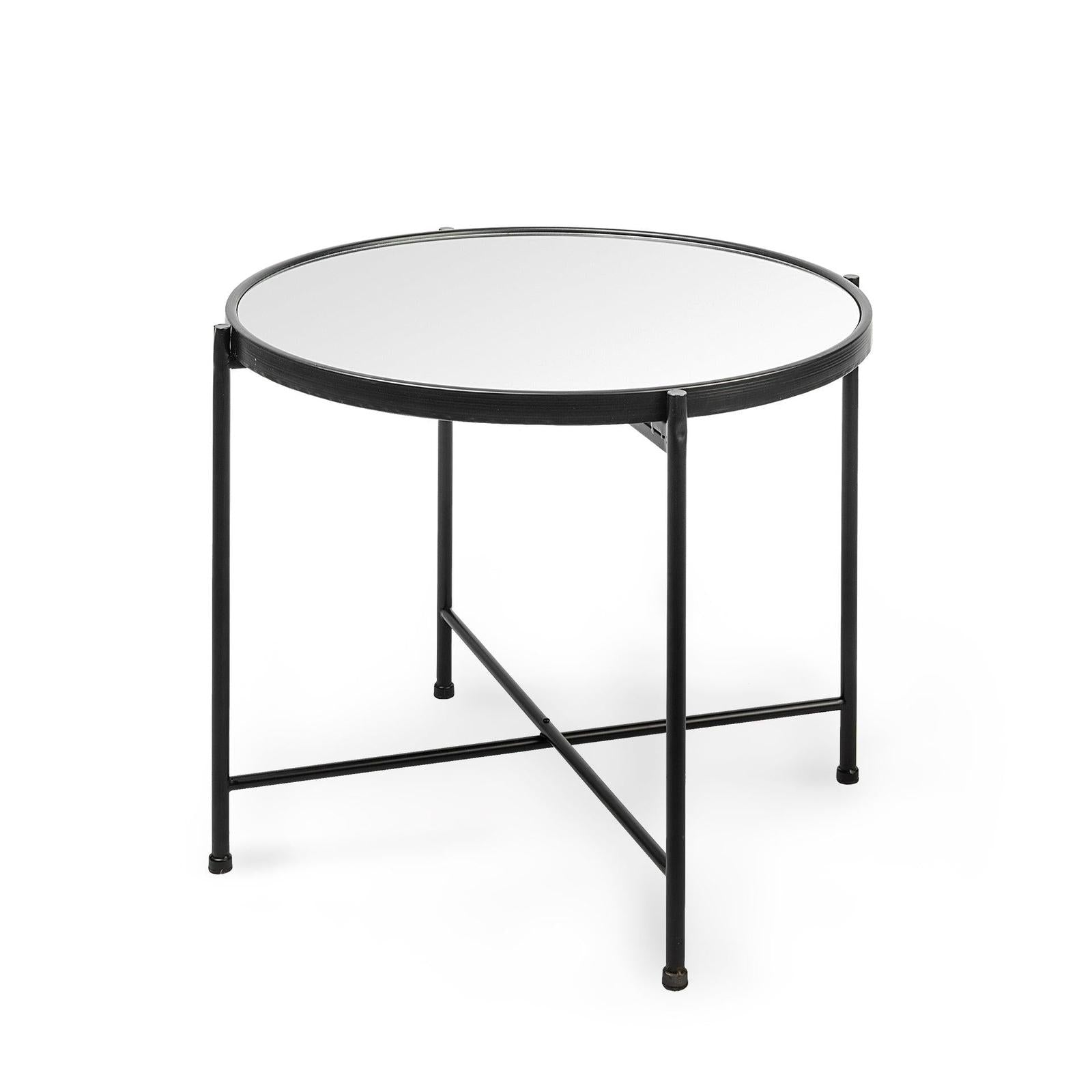 Mercana Samantha Black Mirror Top Accent Table