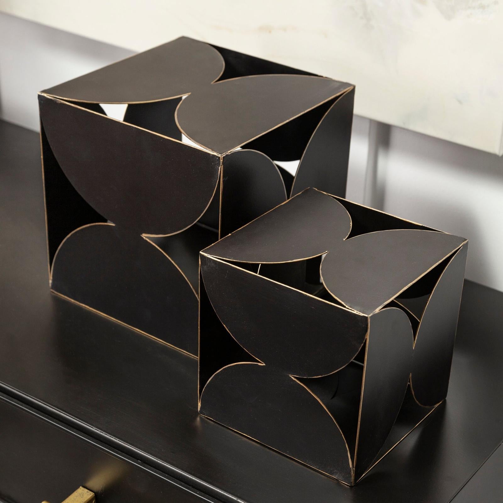 Mercana Darren 6L x 6W Black Metal Decorative Cube Clearance