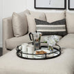 Mercana Kimbel Black Metal Mirrored Base Round Tray