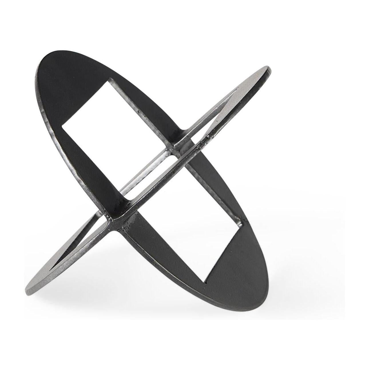 Mercana Cusco Black Iron Small Gunmetal Geometric Decorative Object Clearance