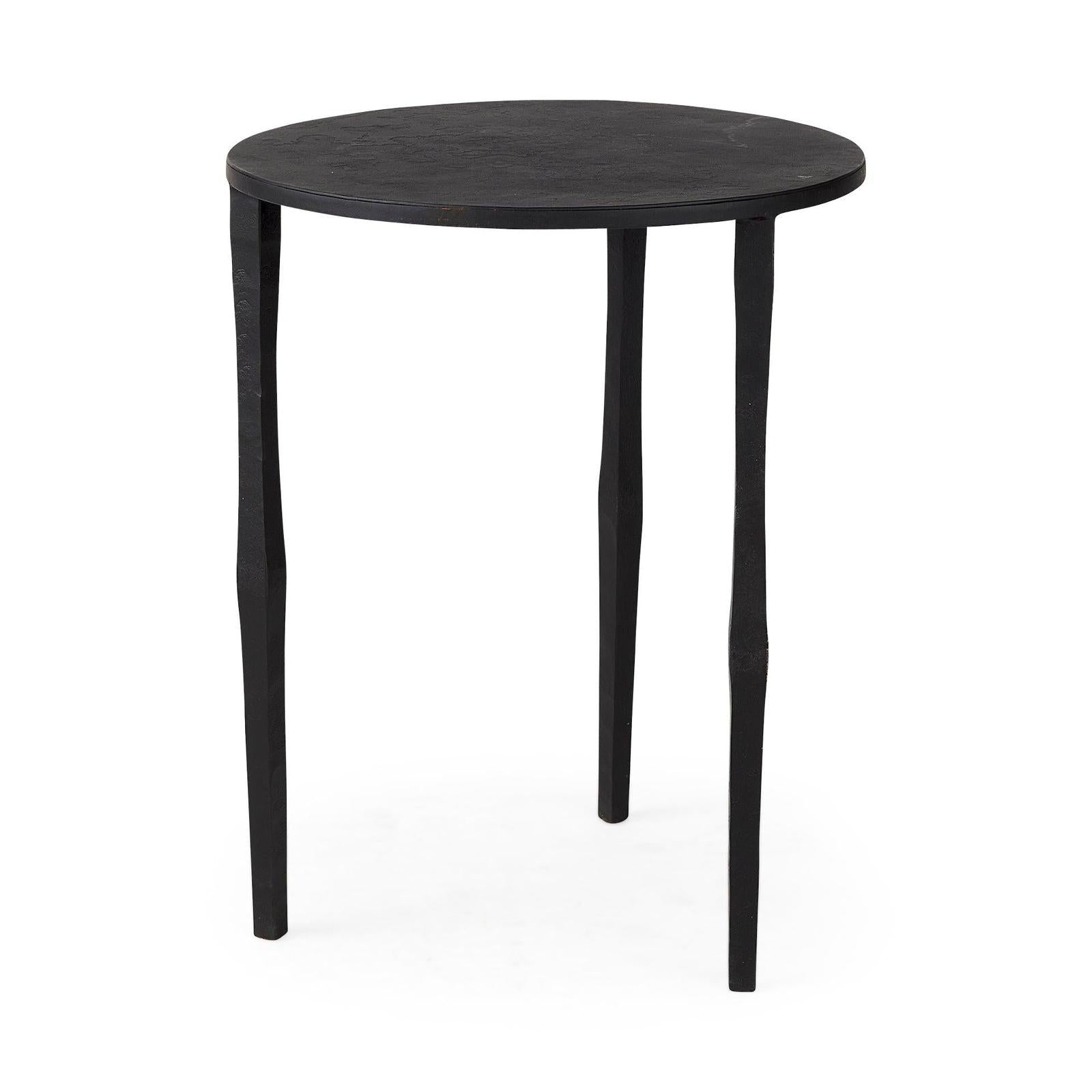 Mercana Timothy Ebony Black Iron Side Table