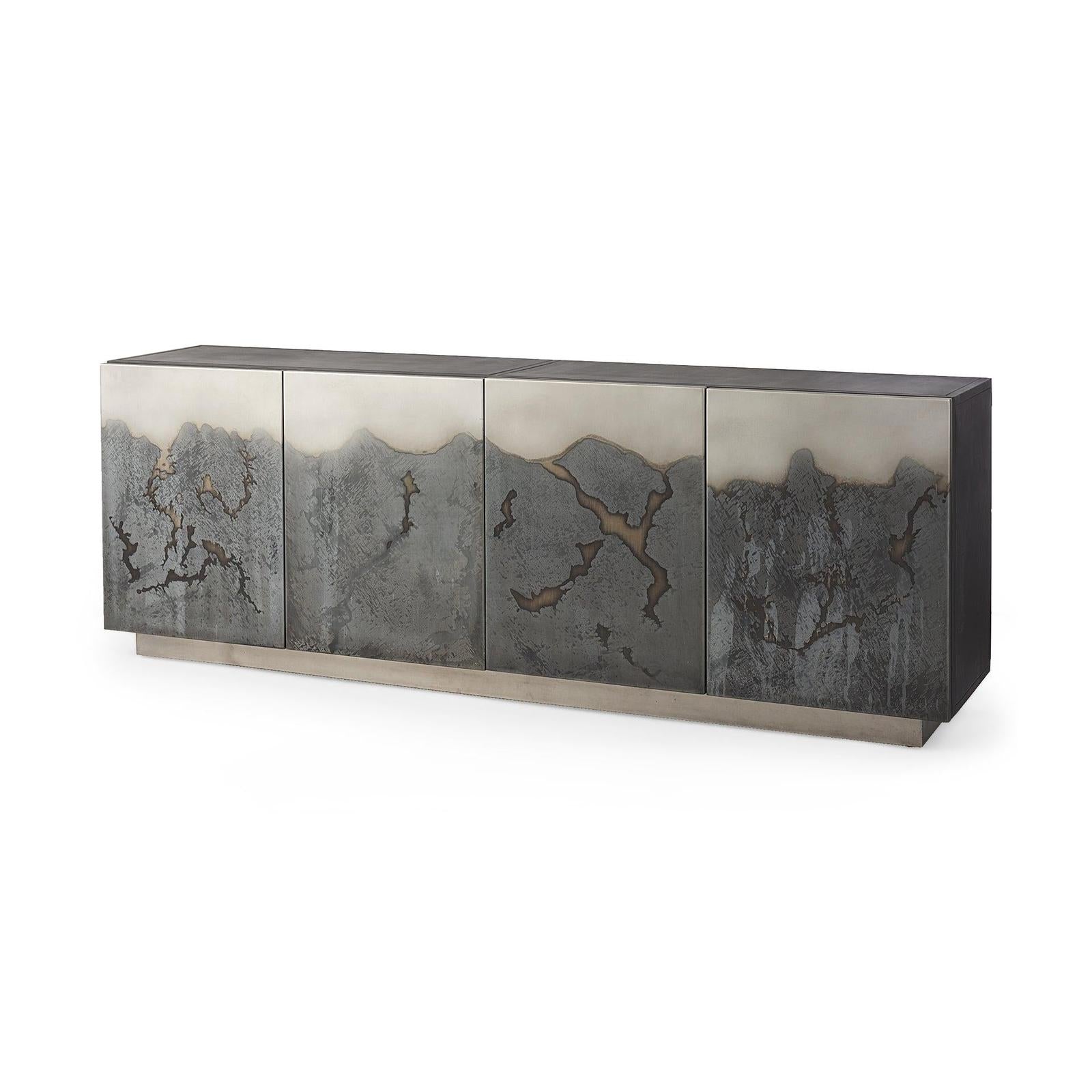Mercana Roxdale Acid Wash Metal Sideboard