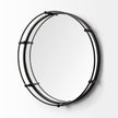 Mercana Kimbel Black Metal Mirrored Base Round Tray