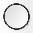 Mercana Kimbel Black Metal Mirrored Base Round Tray