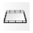 Mercana Christa Black Metal Mirrored Base Square Tray