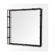 Mercana Christa Black Metal Mirrored Base Square Tray