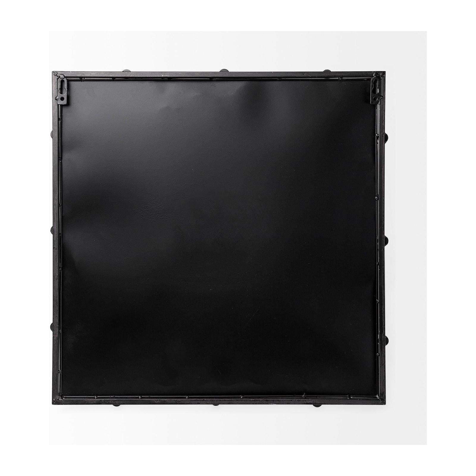 Mercana Christa Black Metal Mirrored Base Square Tray