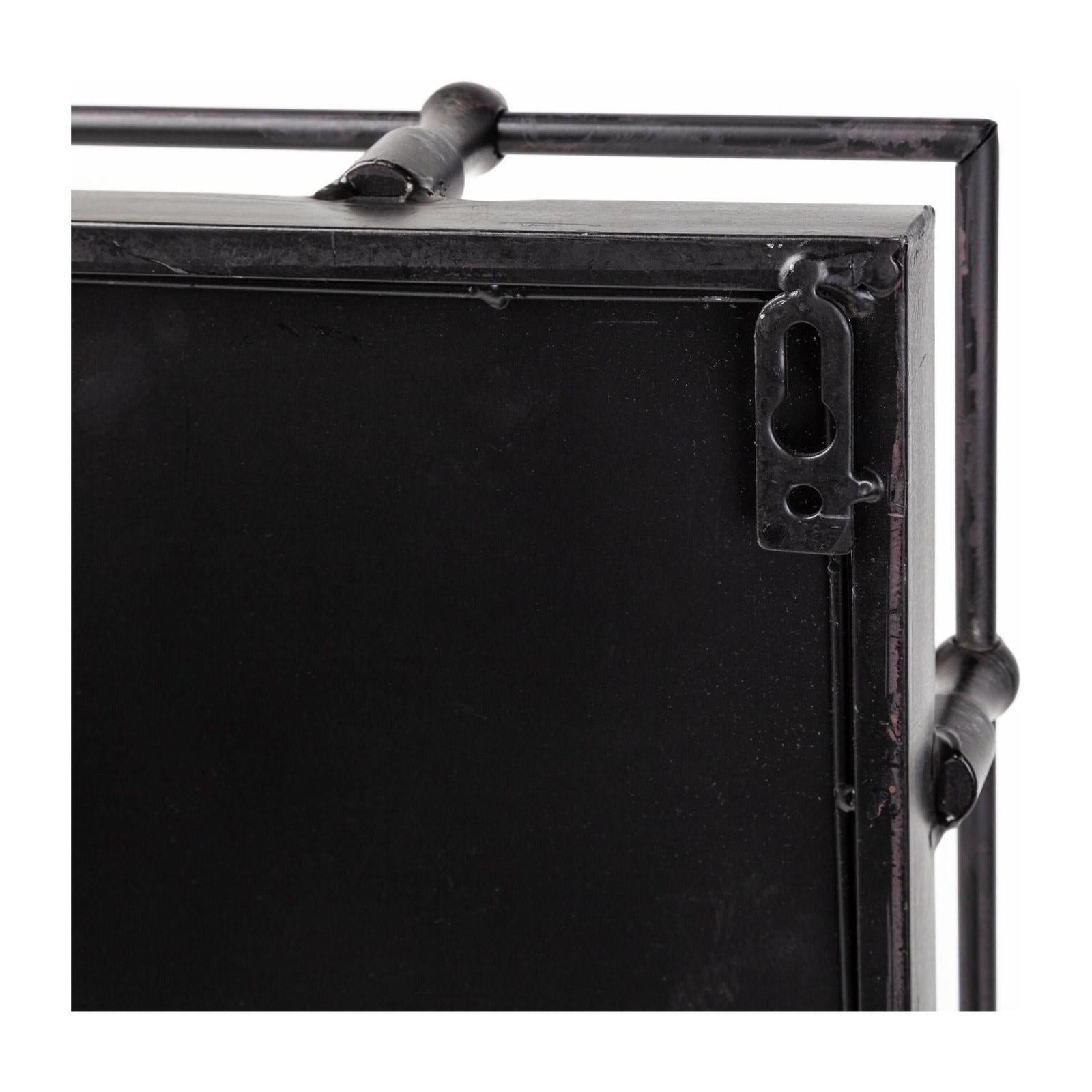 Mercana Christa Black Metal Mirrored Base Square Tray