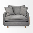 Mercana Roy Upholstered and Brown Wood Frame Arm Chair Clearance