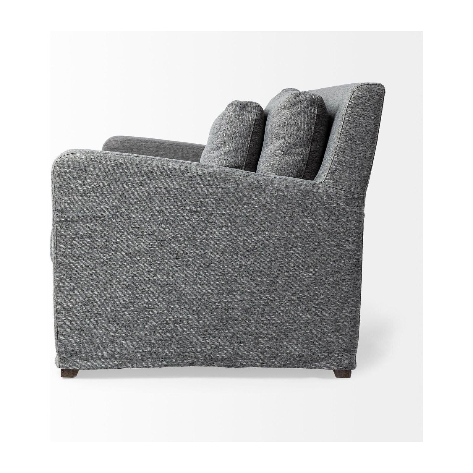 Mercana Denly Gray Slipcover Upholstered Arm Chair