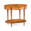 Jonathan Charles Sheraton Style Swagged Oval Side Table. ( 495092-SAL )