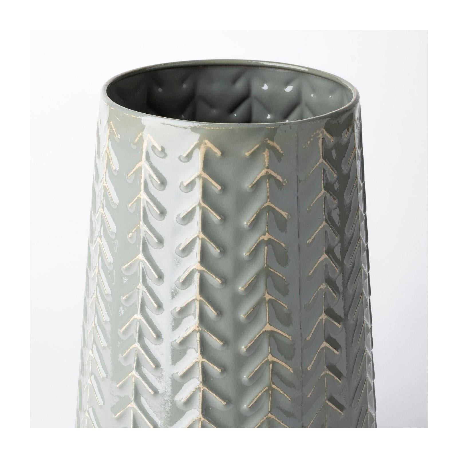 Mercana Gemma Metal Glossy Chevron Vase Clearance