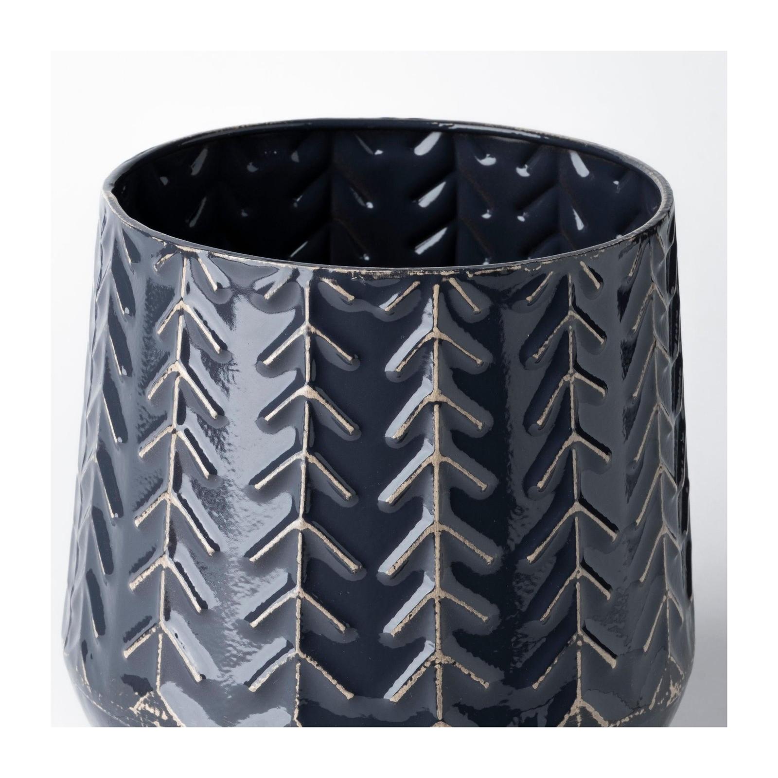 Mercana Gemma Metal Glossy Chevron Vase Clearance