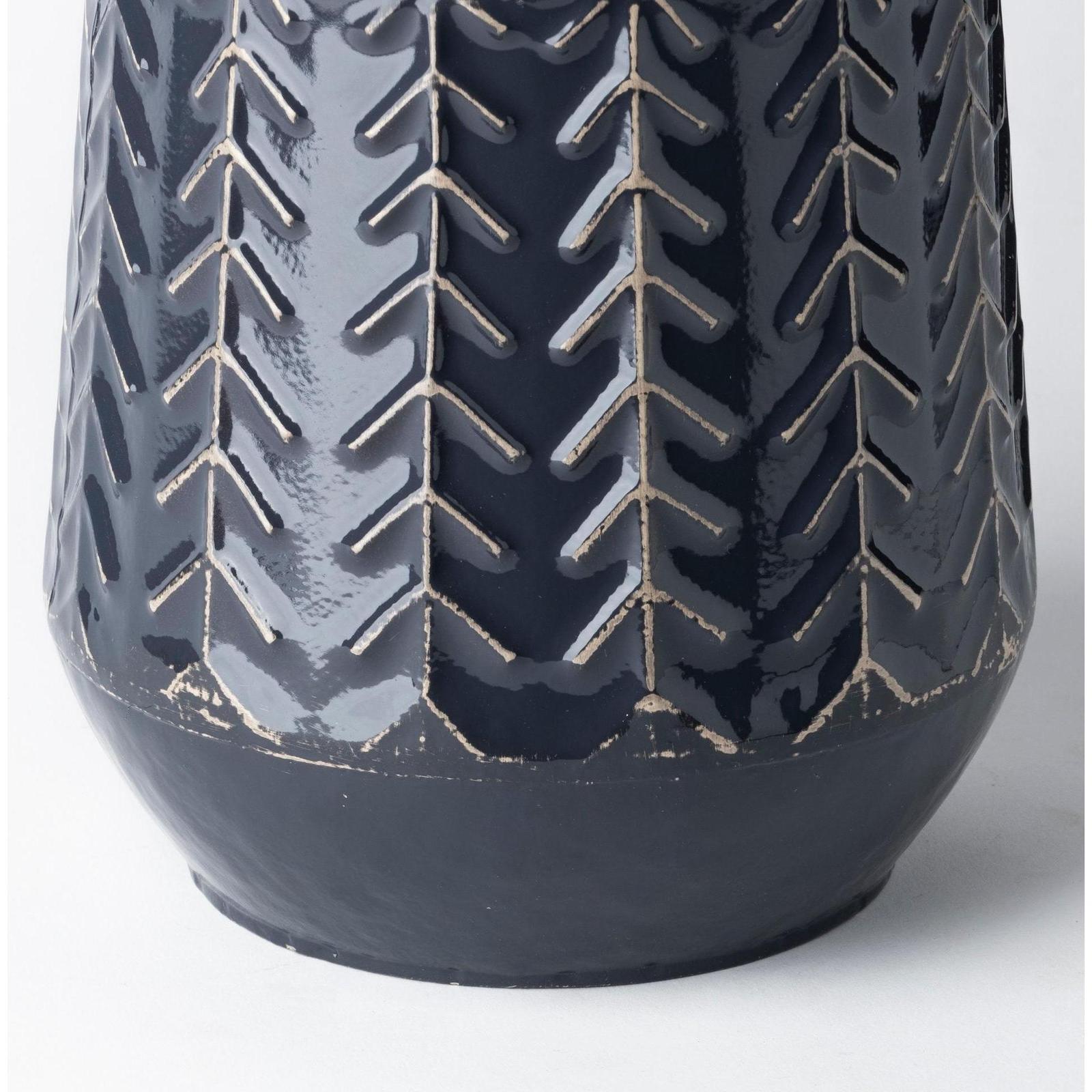 Mercana Gemma Metal Glossy Chevron Vase Clearance