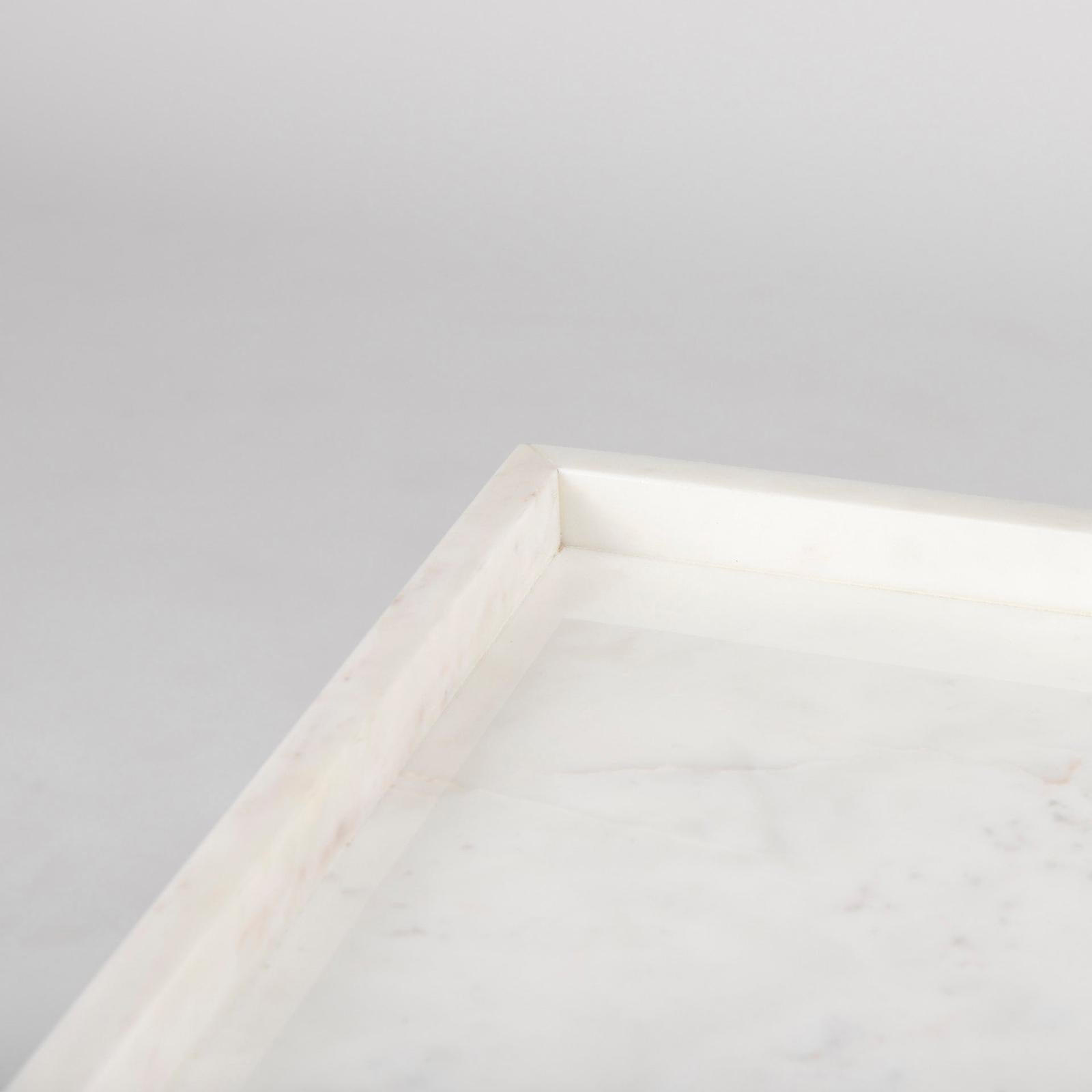 Mercana Nathan Square Top White Marble and Black Metal End/Side Table Clearance