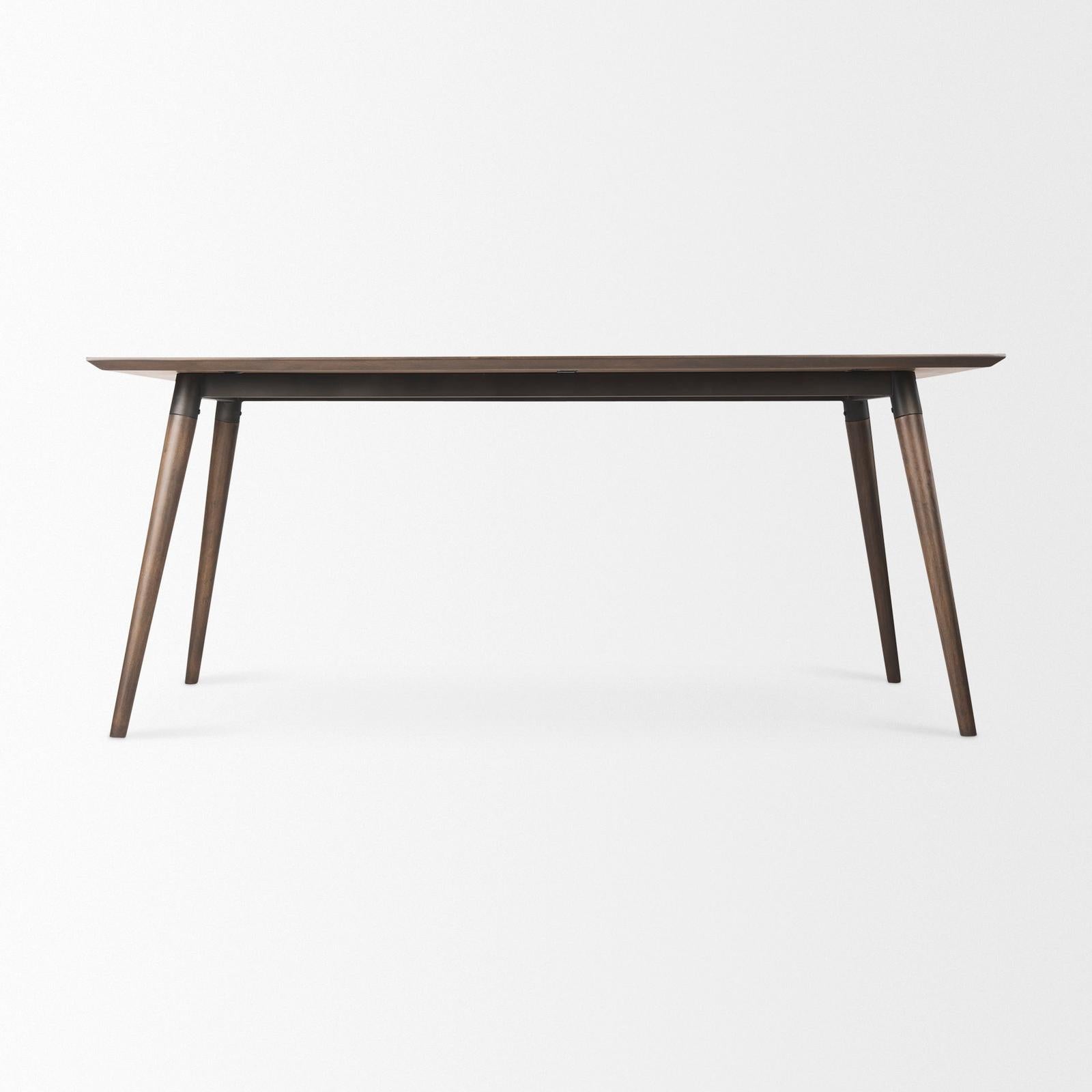 Mercana Nicholas Brown Solid Wood Top Metal/Wood Leg Dining Table Clearance