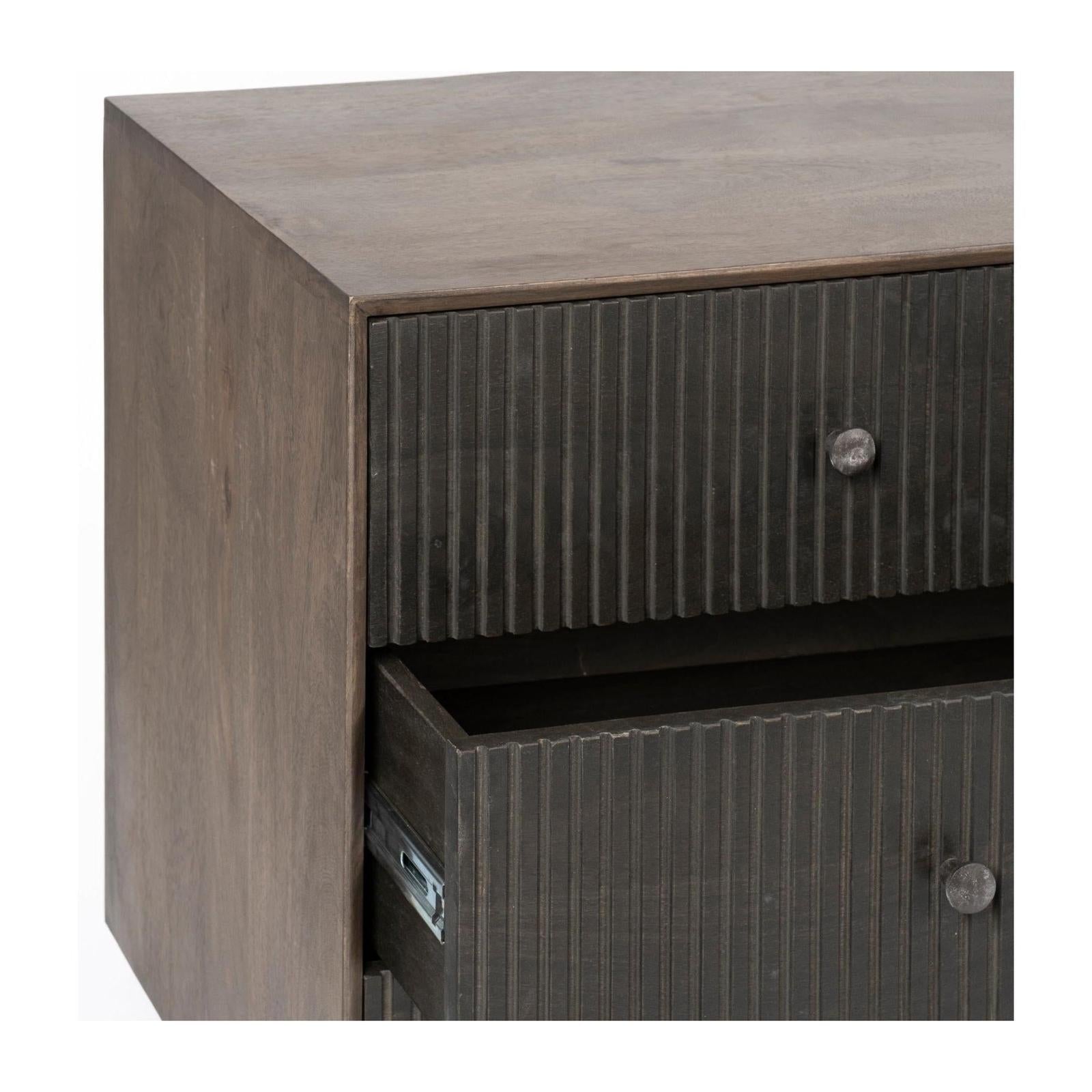 Mercana Grace Two-Tone Brown Solid Wood 6 Drawer Sideboard