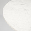 Mercana Tanner White Marble Top Black Metal Base Dining Table Clearance