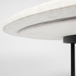 Mercana Tanner White Marble Top Black Metal Base Dining Table Clearance