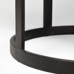 Mercana Tanner White Marble Top Black Metal Base Dining Table Clearance