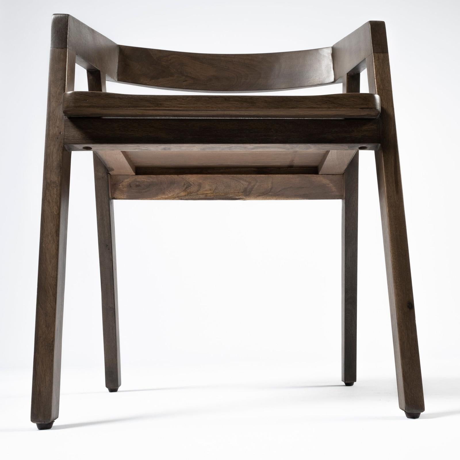 Mercana Nicholas I Onyx Brown Solid Wood Dining Chair