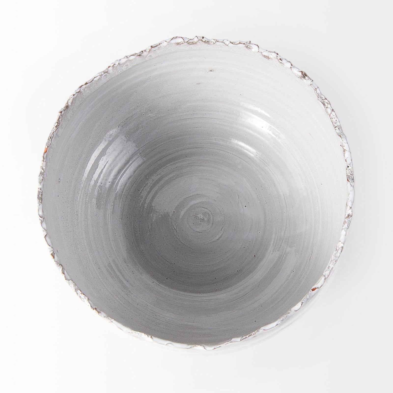 Mercana Larsen White Ceramic Large Decorative Bowl